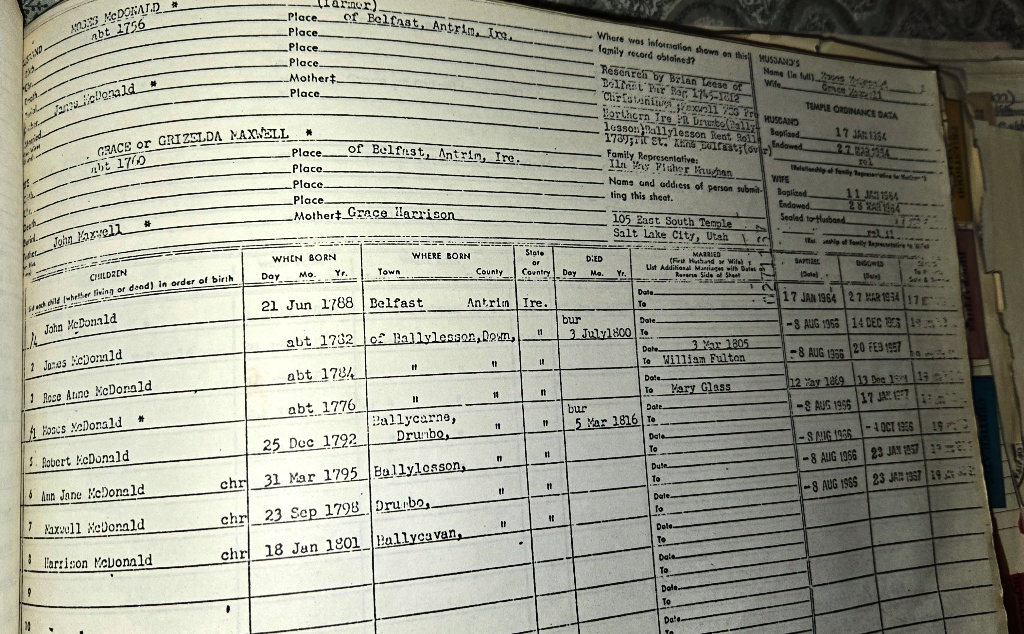 Moses Family Group Sheet